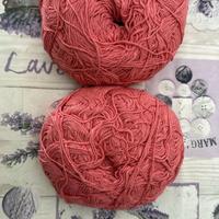 2 Gomitoli maxi di cotone rosso corallo