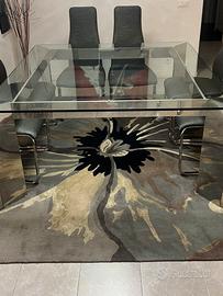 Tavolo quadrato in cristallo della Cattelan