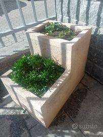 fioriere in cemento rosa 