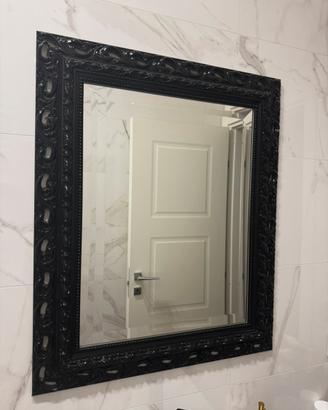Specchio con cornice barocco nero 70Lx85H