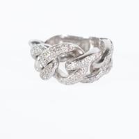 Anello catena in oro e diamanti