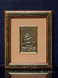 Quadretto bounty lastra argento 925 anni 80