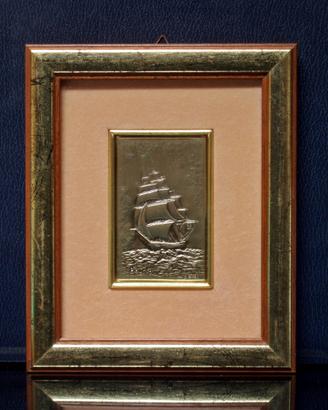 Quadretto bounty lastra argento 925 anni 80
