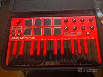 Akai MPK Mini MKII Red con custodia e cavo
