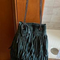 Borsa in camoscio con frange