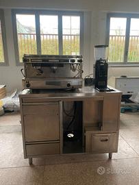 Macchina da caffè pro Cimbali + banco in acciaio