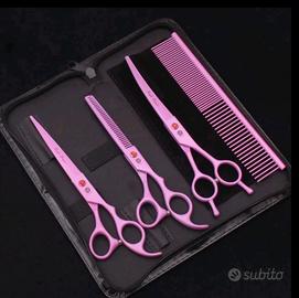 forbici toelettatura cane col rosa pz 3