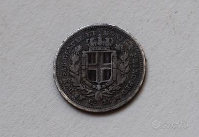 25 CENTESIMI 1833 TORINO - CARLO ALBERTO