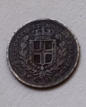 25 CENTESIMI 1833 TORINO - CARLO ALBERTO