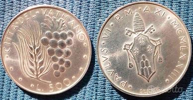 moneta argento 500 lire Vaticano e altre (euro)