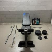Pesi palestra e panca regolabile