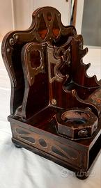 Antico Calamaio da Scrivania in Legno - Fine '800