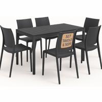 Set da giardino tavolo da 6 con 6 sedie