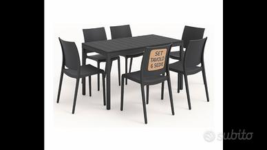 Set da giardino tavolo da 6 con 6 sedie