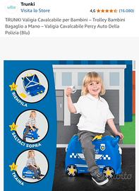 Valigia cavalcabile TRUNKI. Nuova.