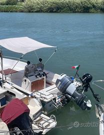 Barca + motore + motore second + carrello d'alaggi