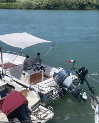 Barca + motore + motore second + carrello d'alaggi