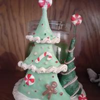 Yankee Candle Sugar Plum Village Tree candy cane