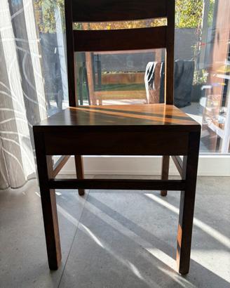 Sedie legno massiccio stile etnico lineare