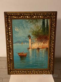Dipinto Olio su Tavola W. Finger - Marina Costiera
