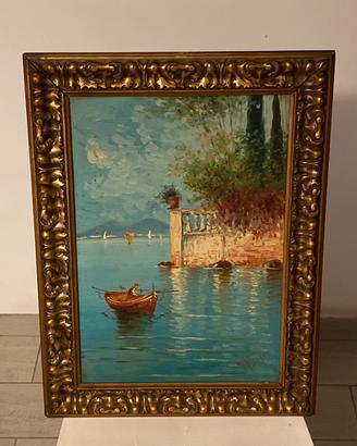Dipinto Olio su Tavola W. Finger - Marina Costiera