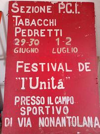 cartellone vintage  pubblicitario festa dellUnita 