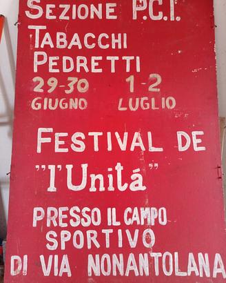 cartellone vintage  pubblicitario festa dellUnita 