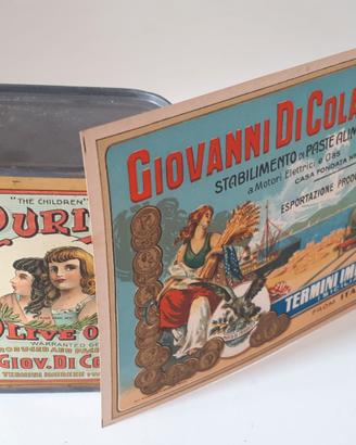 latta di cola termini imerese scatola antica olio