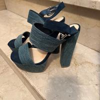 Sandalo tessuto jeans