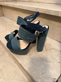 Sandalo tessuto jeans