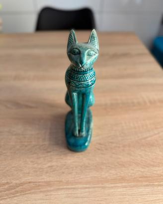 Statua Dea bastet gatto egizio in vera pietra
