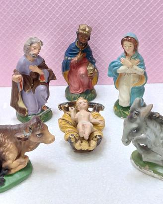 Natività Presepe in cartapesta cm. 12  anni  '70