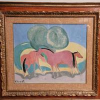 Giuseppe Cesetti olio su tela 50x60 numerato auten