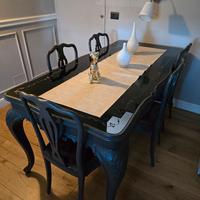 tavolo piano cristallo e 6 sedie