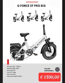 G-FORCE ST PRO BIG – E-Bike Fat 1000W | Nuova 