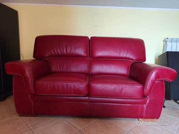 Divano 2 posti in pelle bordeaux