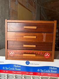 Cassettiera merceria antica “Filo Tre Fiori”