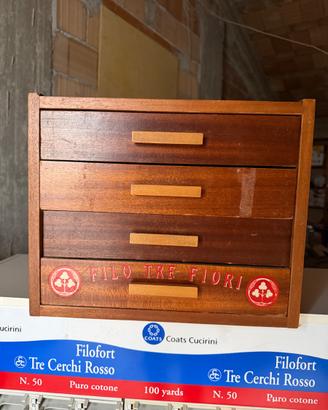 Cassettiera merceria antica “Filo Tre Fiori”