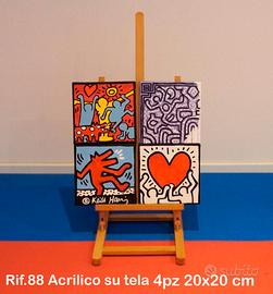 Set quadri acrilico su tela