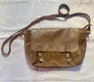 Borsa vera pelle scamoscio made in Italy marrone