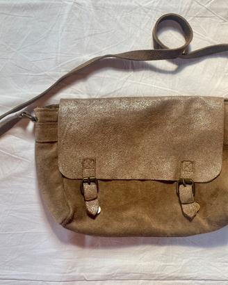 Borsa vera pelle scamoscio made in Italy marrone
