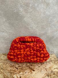 Clutch bag uncinetto bicolore 