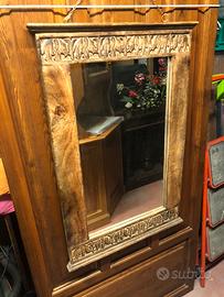 Specchio etnico con mensola in similpelle