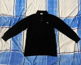 Pull-over con colletto Lacoste nera