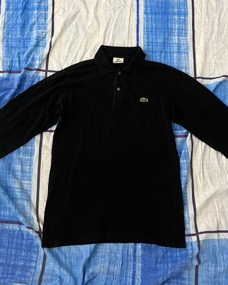 Pull-over con colletto Lacoste nera