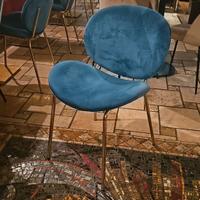 Sedia in velluto blu petrolio