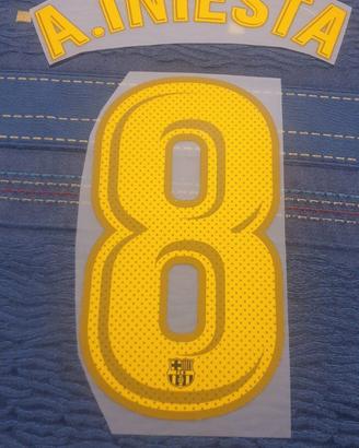 Nameset completo #8 INIESTA per maglia Barcelona