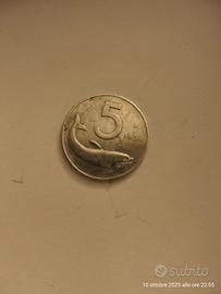 5 lire delfino del 1954