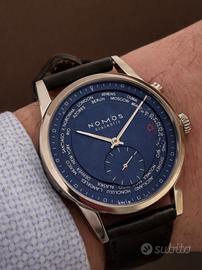 Nomos Zürich Worldtimer Blu 39mm come nuovo