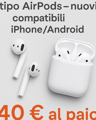 Auricolari wireless tipo AirPods – compatibili iPh
